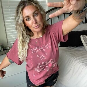 Pebby Forevee Rock n Roll Til I Die Side Slit Tee